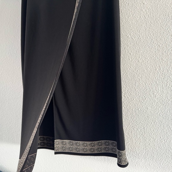 Petite Sophisticate Chic Maxi Skirt Elegant Retro Wrap Slit Medium - Picture 2 of 13